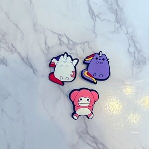Squishmallow caticorn and yeti croc charms